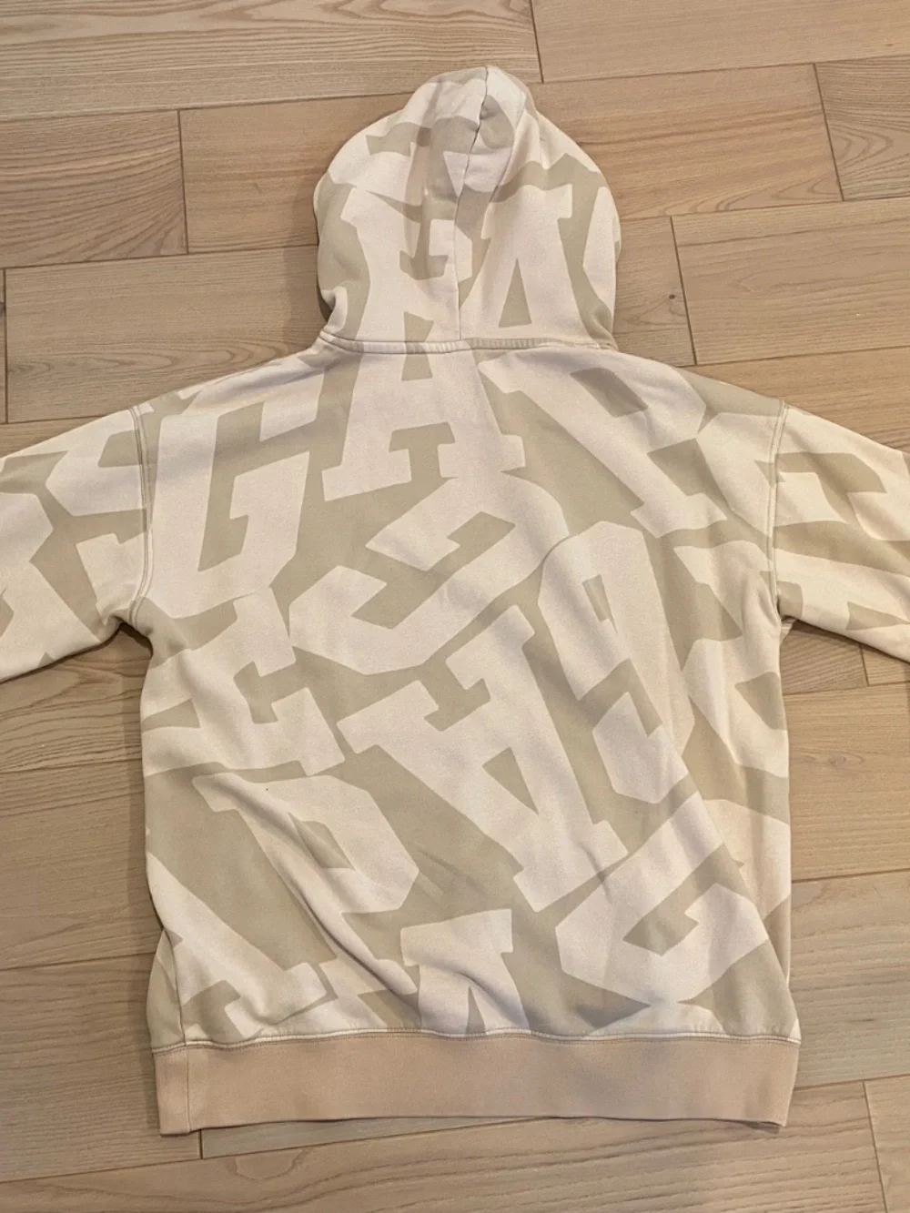 GAP Teen Girls’ Size 18-20 Beige Pullover Hoodie with GAP Print